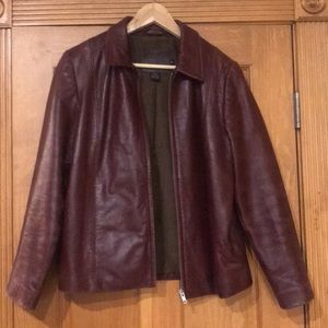Coach Maroon Leather Jacket